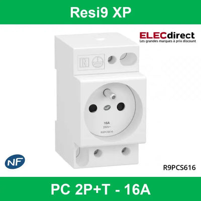 SCHNEIDER - RESI9 XP - PRISE DE COURANT 2P+T 16A - 250V - R9PCS616 Schneider Electric
