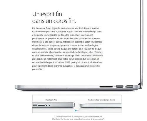Macbook Pro retina 13 pouces 256 GO SSD Apple Computer, Inc